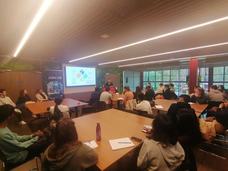 students sat in an employer workshop